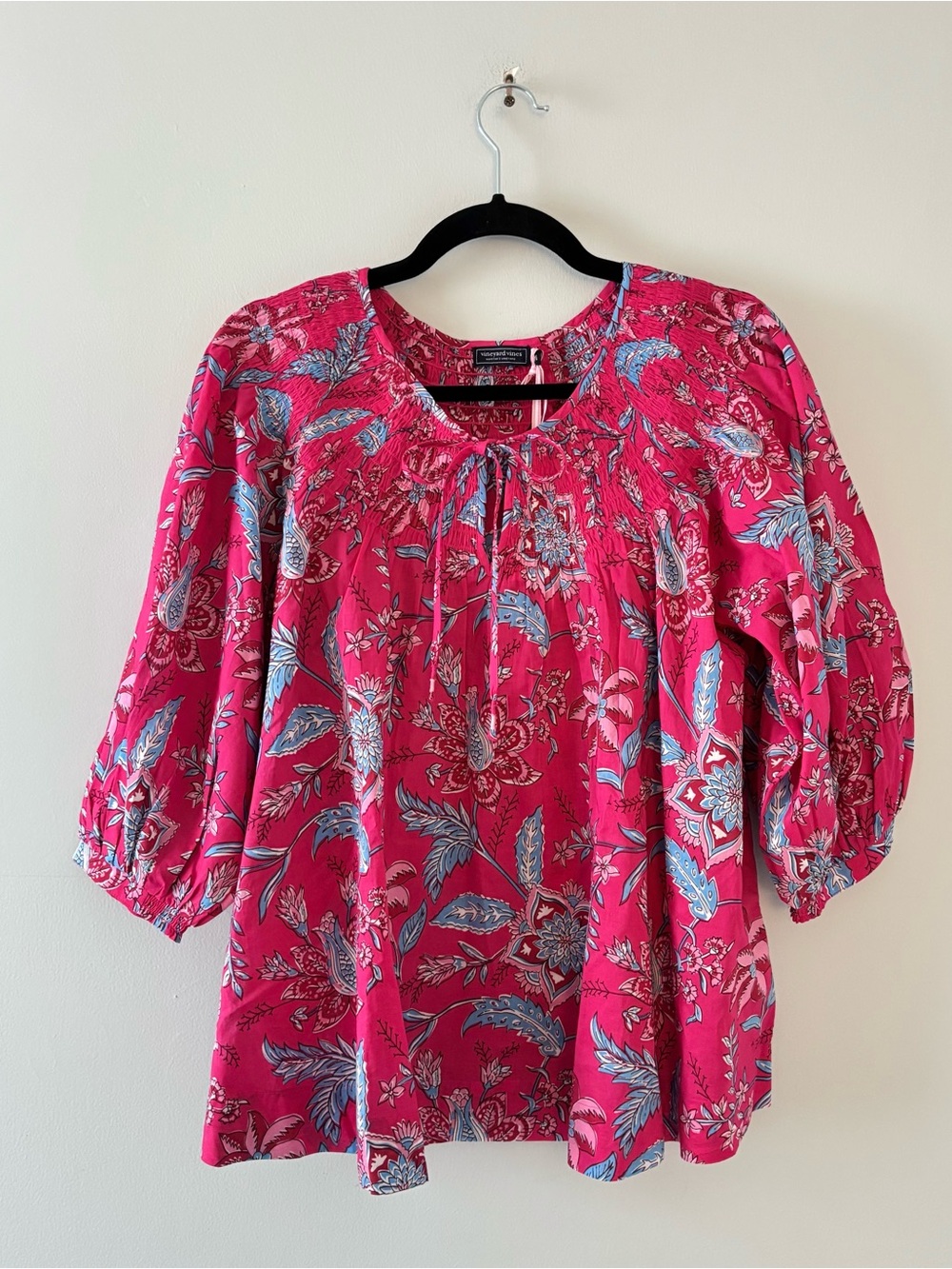 Vineyard Vines NWT Devin Smocked Top in Cassie Floral Print Peasant Blouse